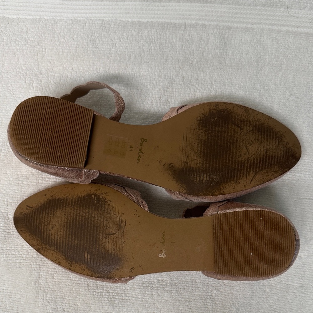 Boden Metallic Rose Gold Suede Elsie Ballet Flats Size 9.5 - Picture 11 of 13